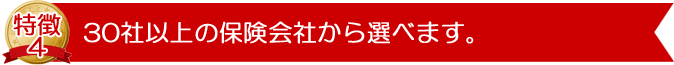 ３０社以上の保険会社から最適な保険を選ぶことができます。