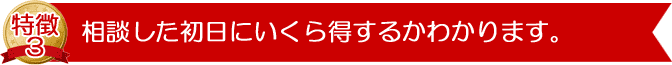 相談した初日にいくら得するかわかります。